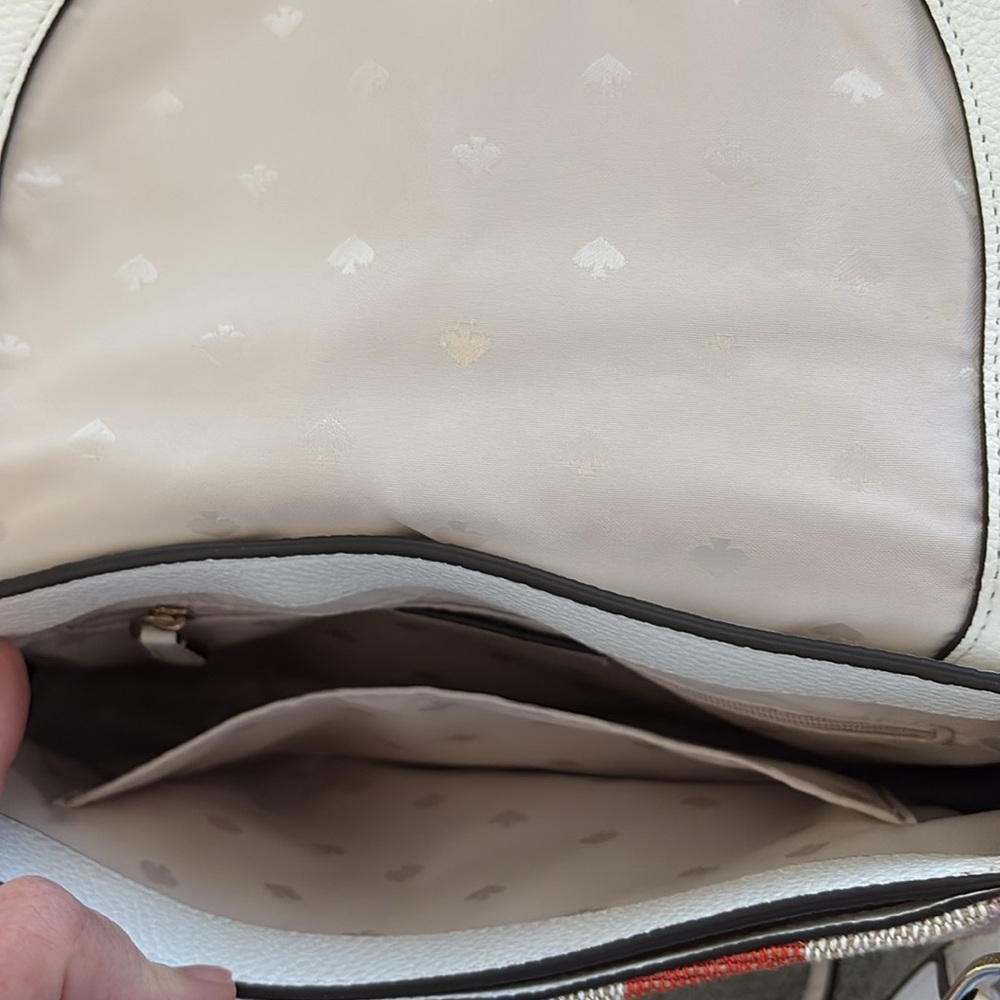 Mint Kate spade Leila Striped Rare Leather & Canvas Shoulder & Or crossbody bag - Picture 9 of 12